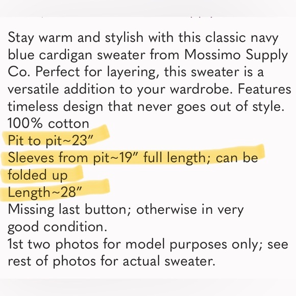 💋2:$14 Mossimo Supply Co. Navy Blue Women's Classic Cardigan Sweater - Picture 3 of 11